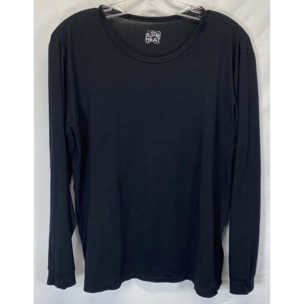 32 Degrees Heat Mens Shirt Medium Long Sleeve Pullover Crew Neck Tee Black